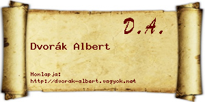 Dvorák Albert névjegykártya