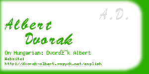 albert dvorak business card